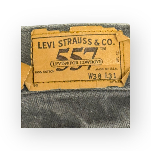 Vintage 80s Levi’s Men’s 557 For Cowboys Gray Denim Jeans Made In USA Sz 38x31​ - Picture 10 of 11